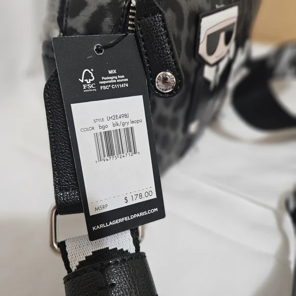 NWT Karl Lagerfeld Paris Maybelle Crossbody Camera Style Bag Leopa - Picture 6 of 9